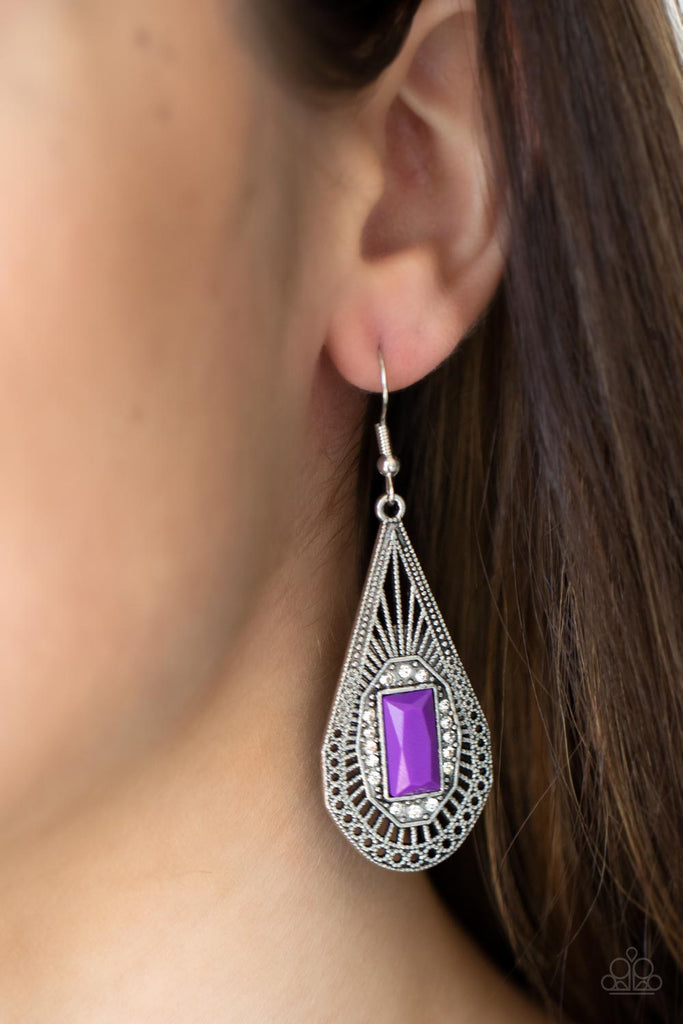 Deco Dreaming - Purple Earring-Paparazzi