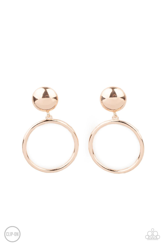 Classic Candescence - Rose Gold Clip-On Earring-Paparazzi