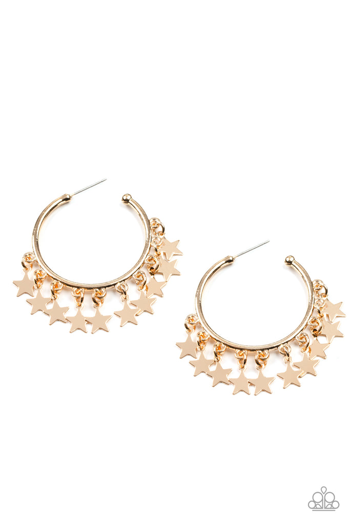 Happy Independence Day - Gold Paparazzi Earring - The Sassy Sparkle