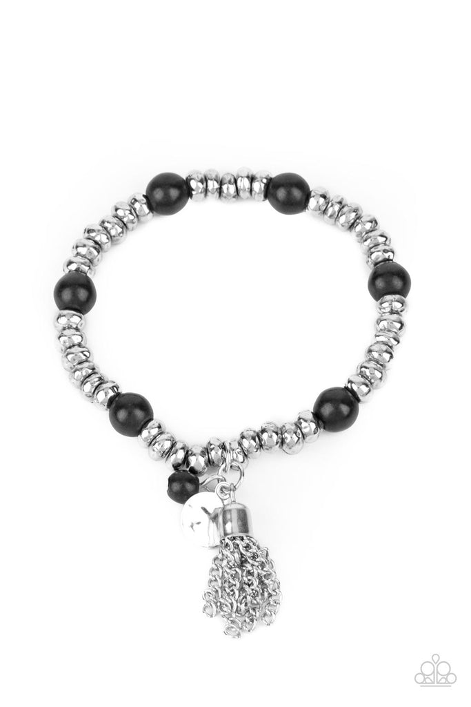 Whimsically Wanderlust - Black Stone Bracelet-Paparazzi