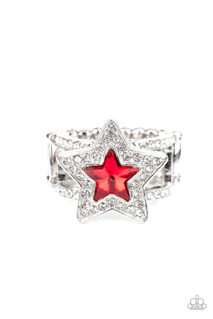 One Nation Under Sparkle - Red Ring-Paparazzi - The Sassy Sparkle