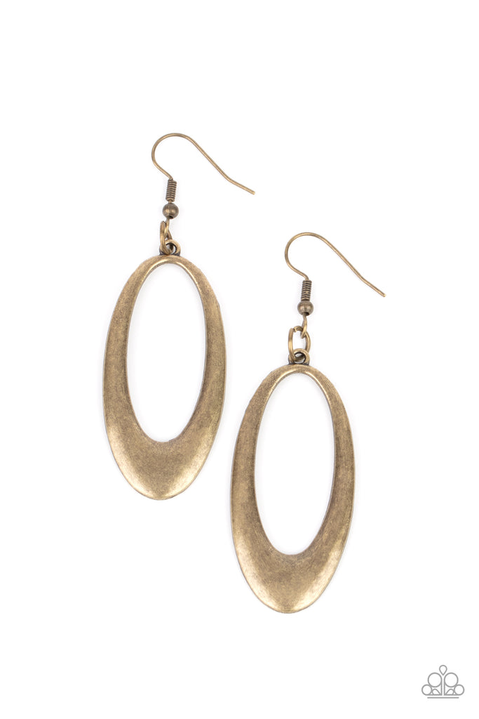 OVAL The Hill - Brass Paparazzi Earring - The Sassy Sparkle