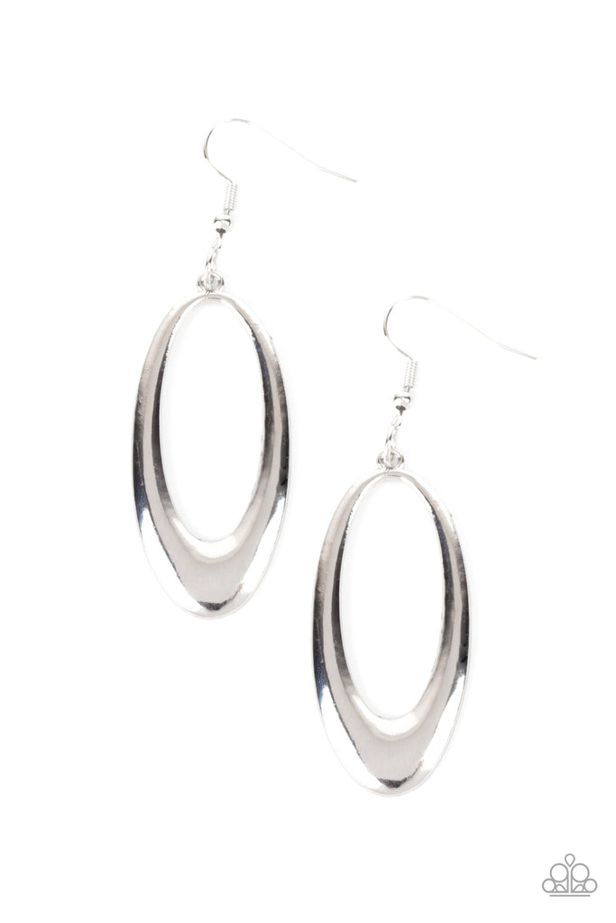 OVAL The Hill - Silver Earring-Paparazzi