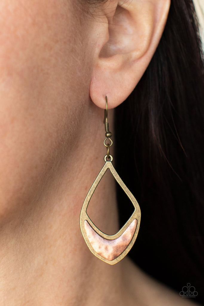 Artisan Treasure - Brass Earring-Paparazzi