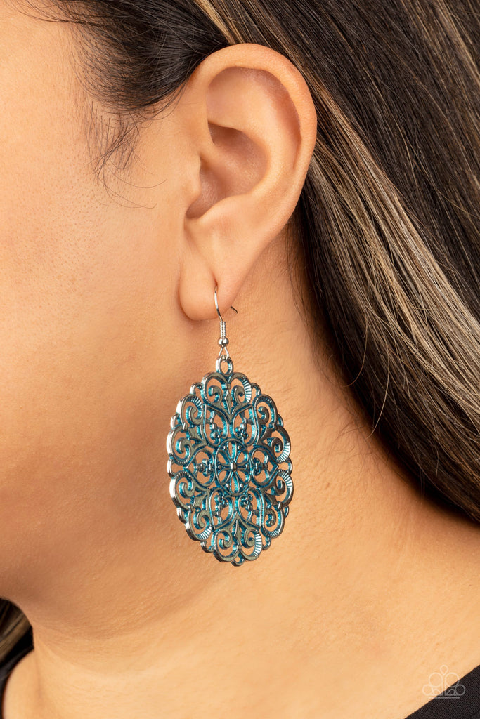 MANDALA Effect - Blue Earring-Paparazzi