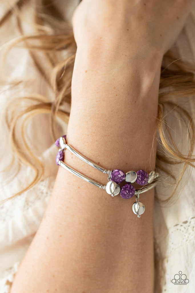 Terrazzo Territory - Purple Stone Bracelet-Paparazzi