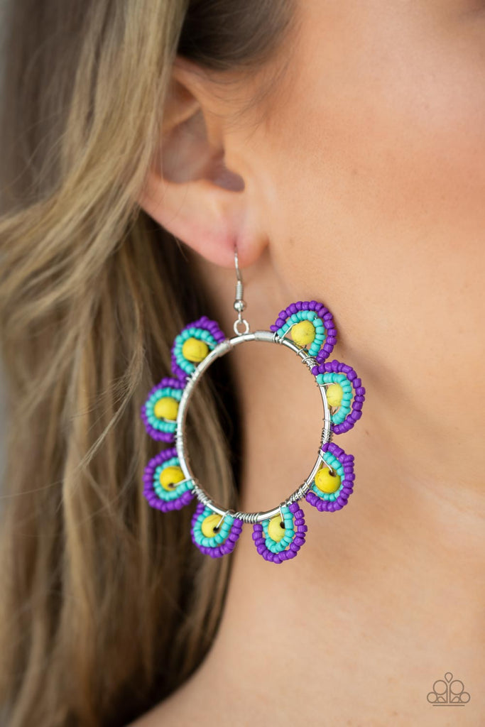 Groovy Gardens - Yellow Earring-Paparazzi