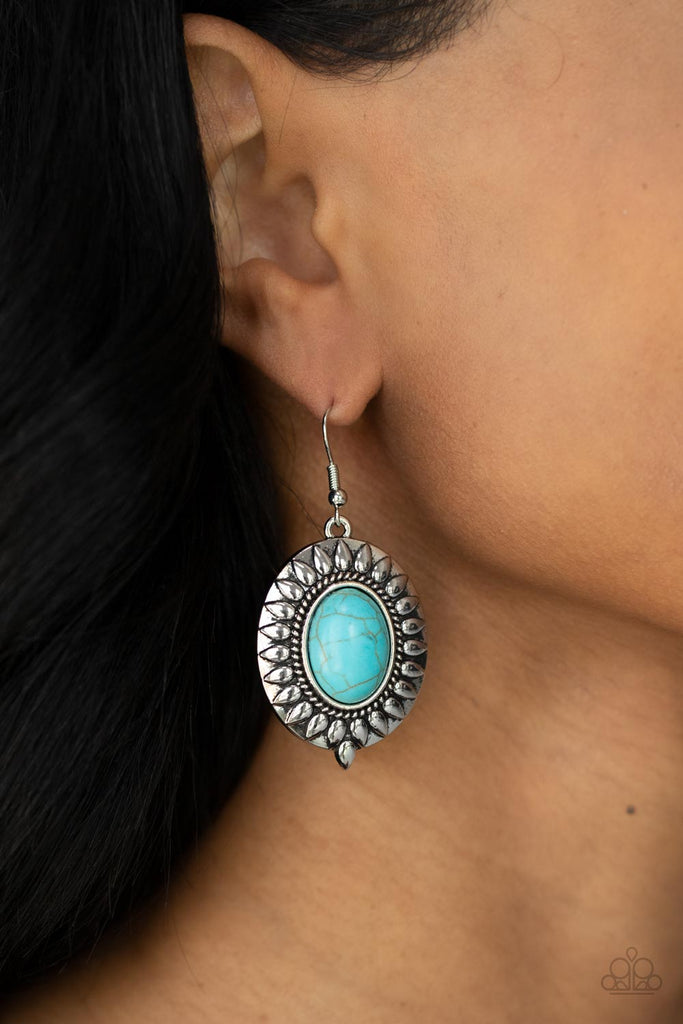 Mesa Garden - Blue Stone Earring-Paparazzi