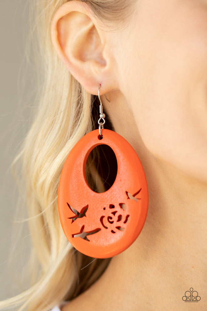 Home TWEET Home - Orange Paparazzi Earring