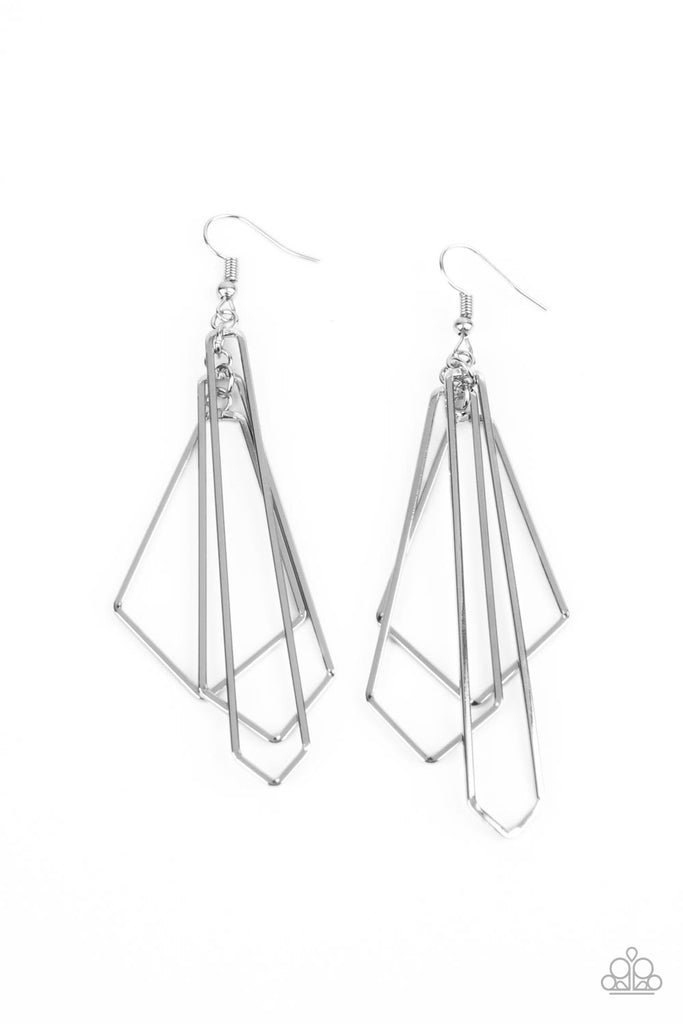 Shape Shifting Shimmer - Silver Earring-Paparazzi