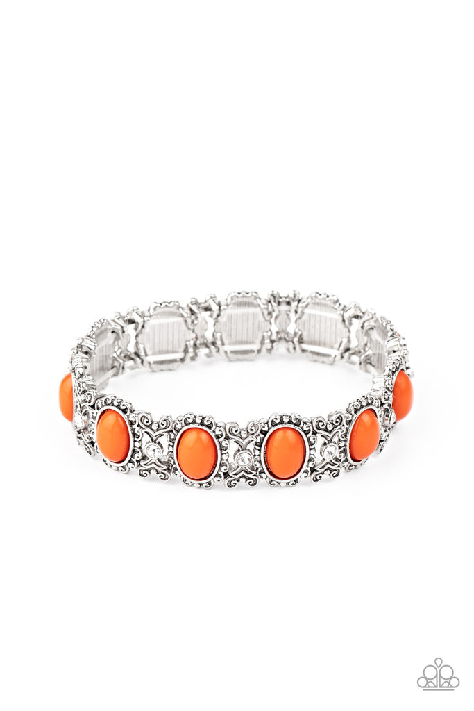 A Piece of Cake-Orange Bracelet-Stretchy-Paparazzi - The Sassy Sparkle
