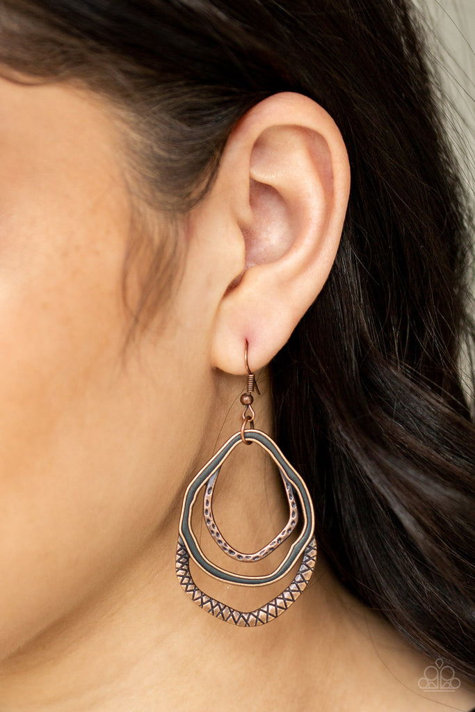 Canyon Casual-Copper Earrings-Paparazzi - The Sassy Sparkle