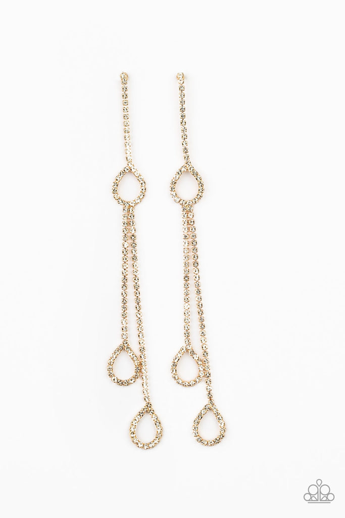 Chance of REIGN - Gold Post Earring-Paparazzi