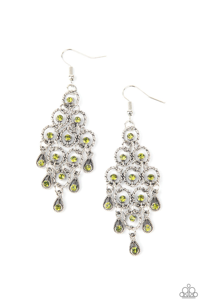 Chandelier Cameo-Green Earring-Paparazzi - The Sassy Sparkle