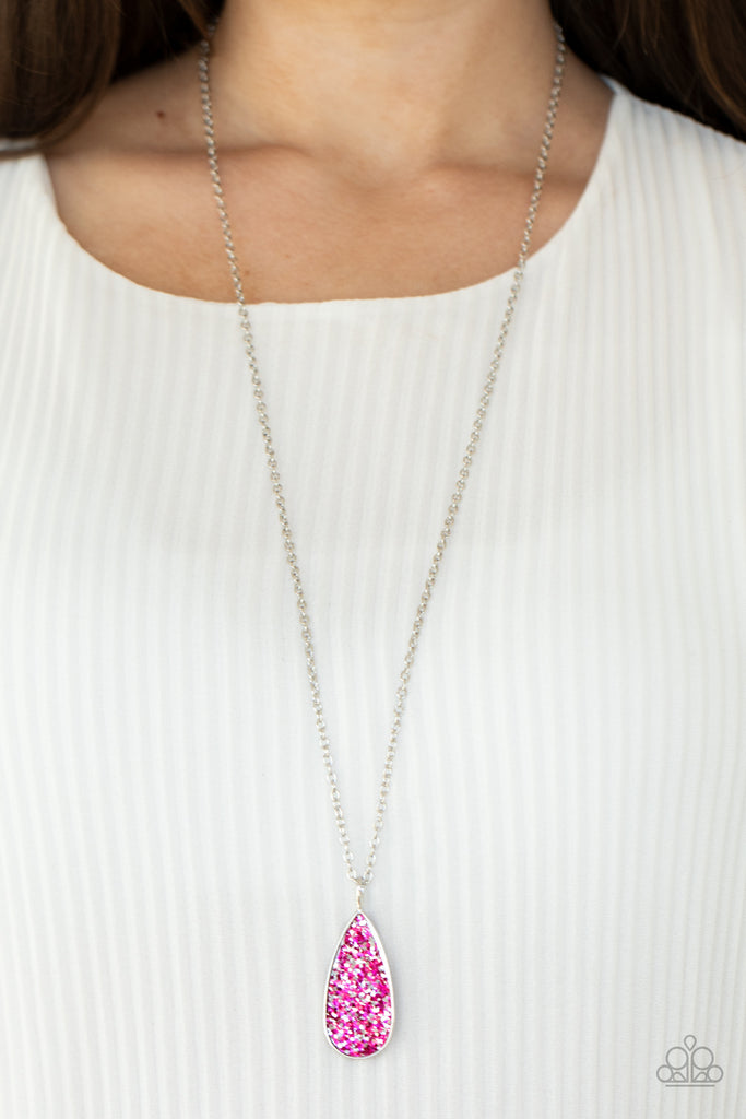 Daily Dose of Sparkle-Pink Necklace-Reversable-Long-Paparazzi - The Sassy Sparkle