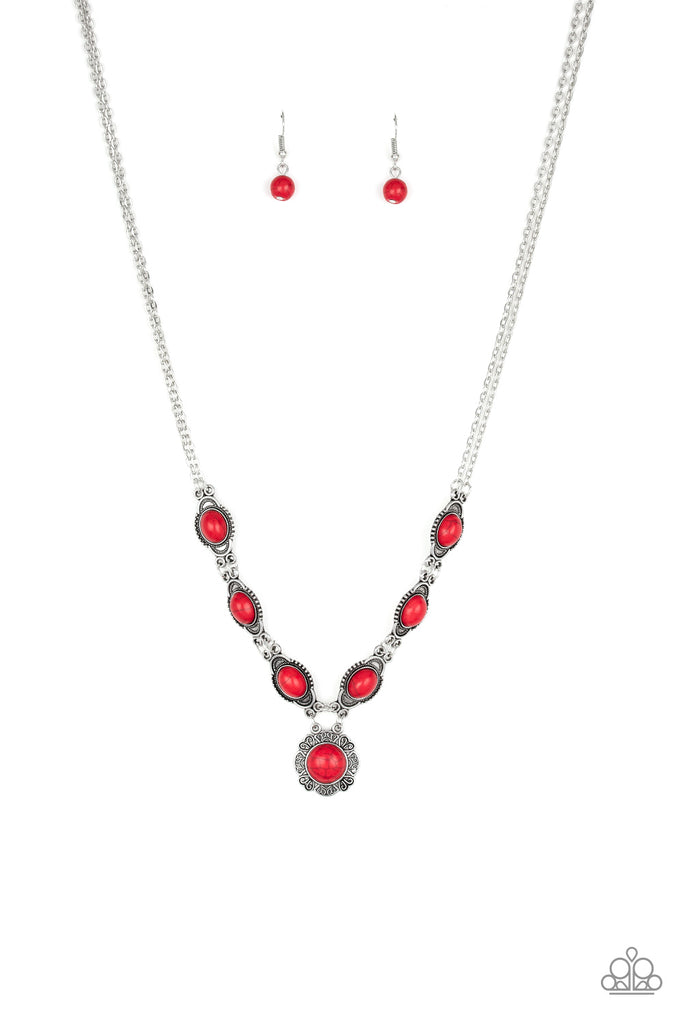 Paparazzi-Desert Dreamin'-Red Stone Necklace - The Sassy Sparkle