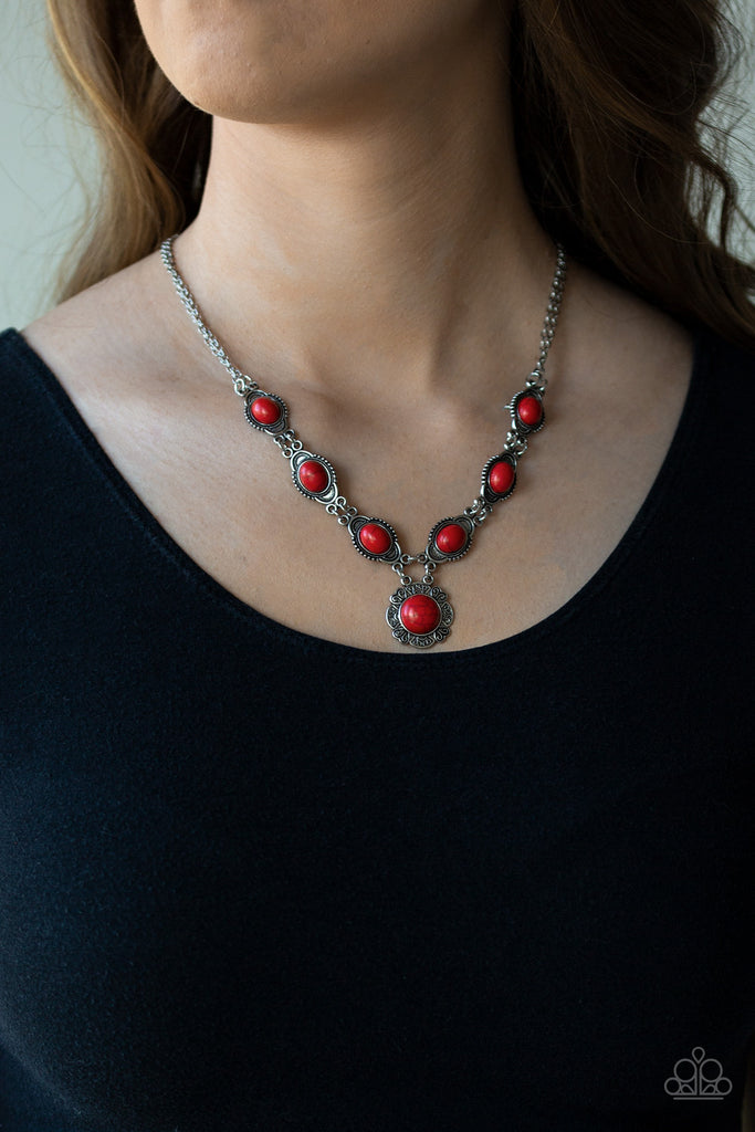 Paparazzi-Desert Dreamin'-Red Stone Necklace - The Sassy Sparkle