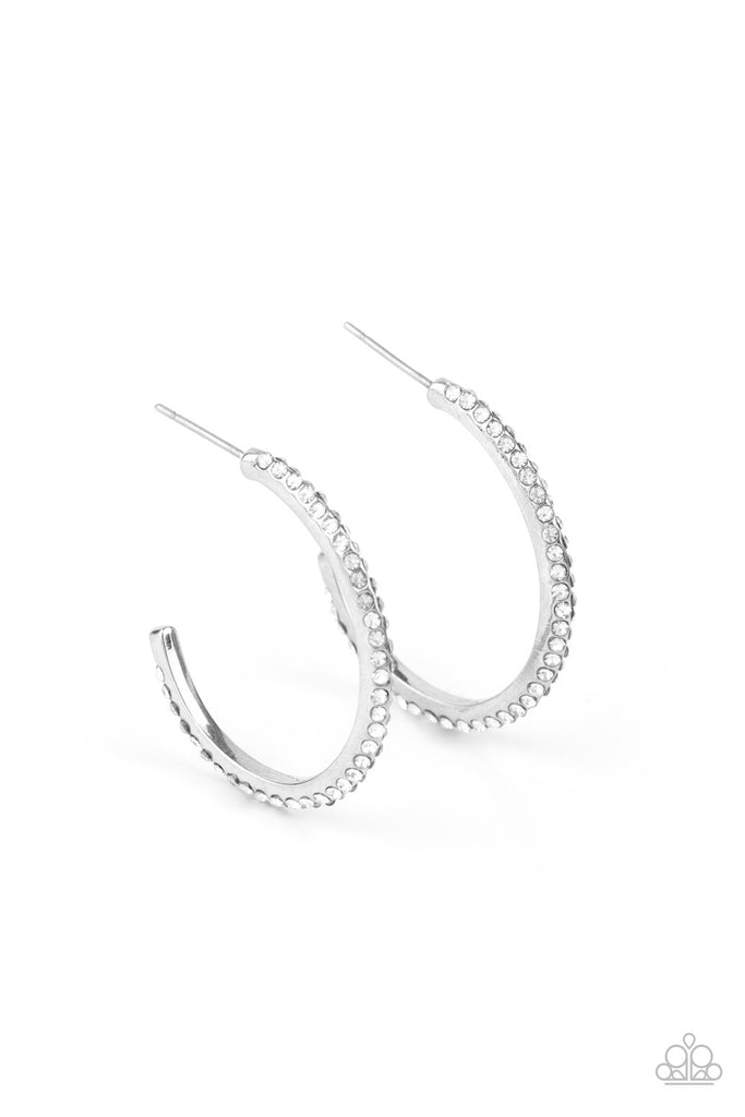 Don't Think Twice - White Hoop Earring-Paparazzi - The Sassy Sparkle