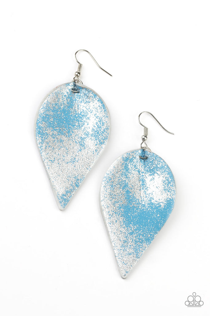 Enchanted Shimmer - Blue Leather Earring-Paparazzi - The Sassy Sparkle