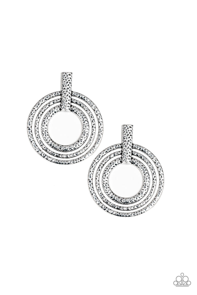 Ever Elliptical - Silver Post Earring-Paparazzi