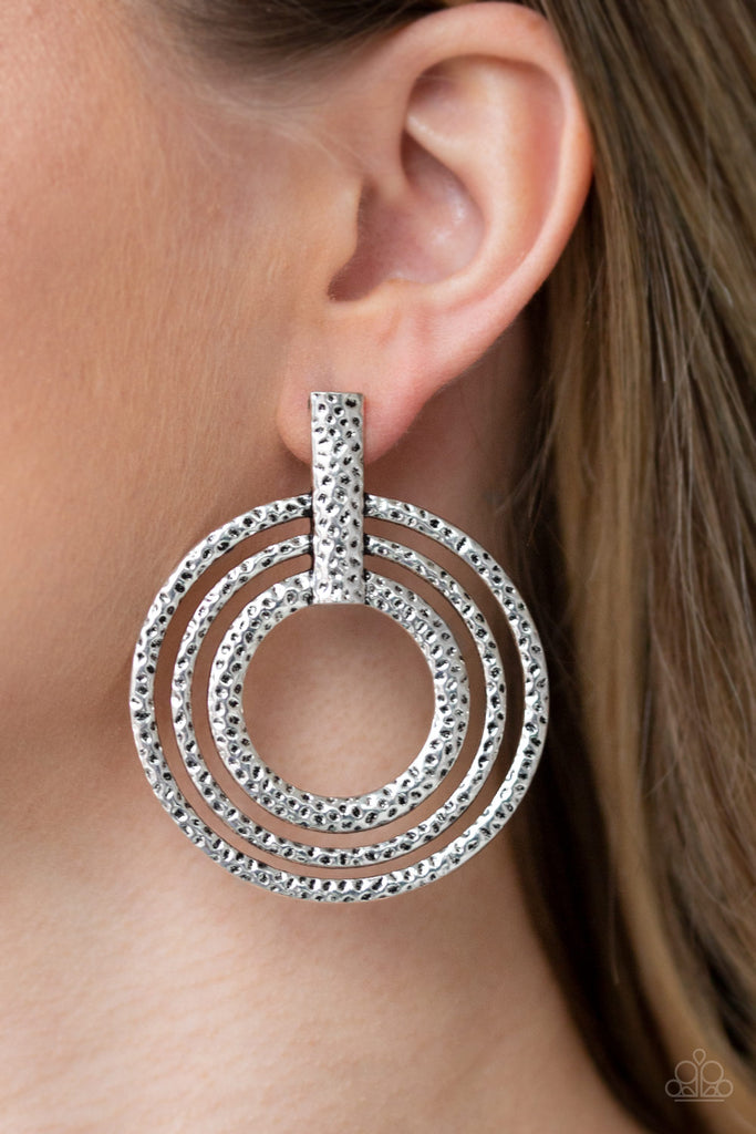Ever Elliptical-Silver Post Earrings-Paparazzi - The Sassy Sparkle