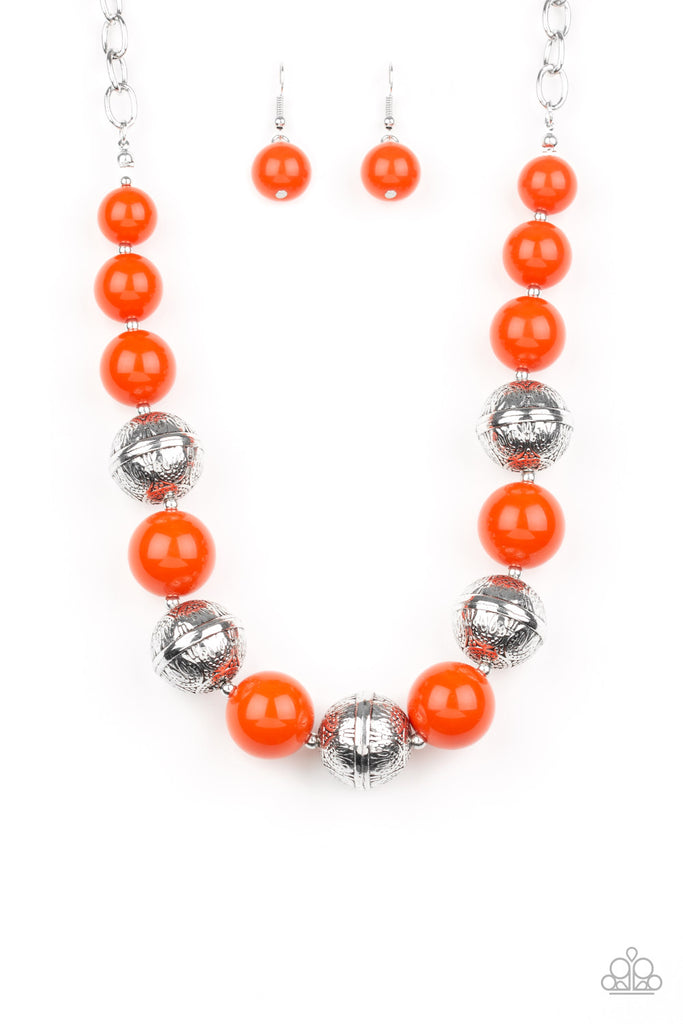 Paparazzi-Floral Fusion-Orange Necklace - The Sassy Sparkle