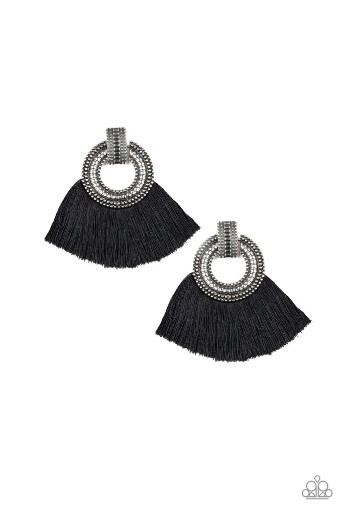 I Am Spartacus-Black-Paparazzi Earring - The Sassy Sparkle