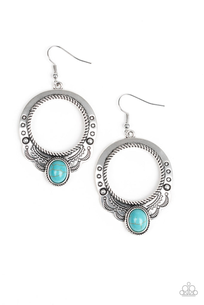 Natural Springs - Blue Stone Earring-Paparazzi - The Sassy Sparkle