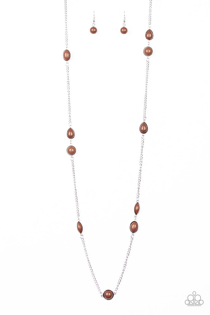 Pacific Piers - Brown Necklace-Paparazzi