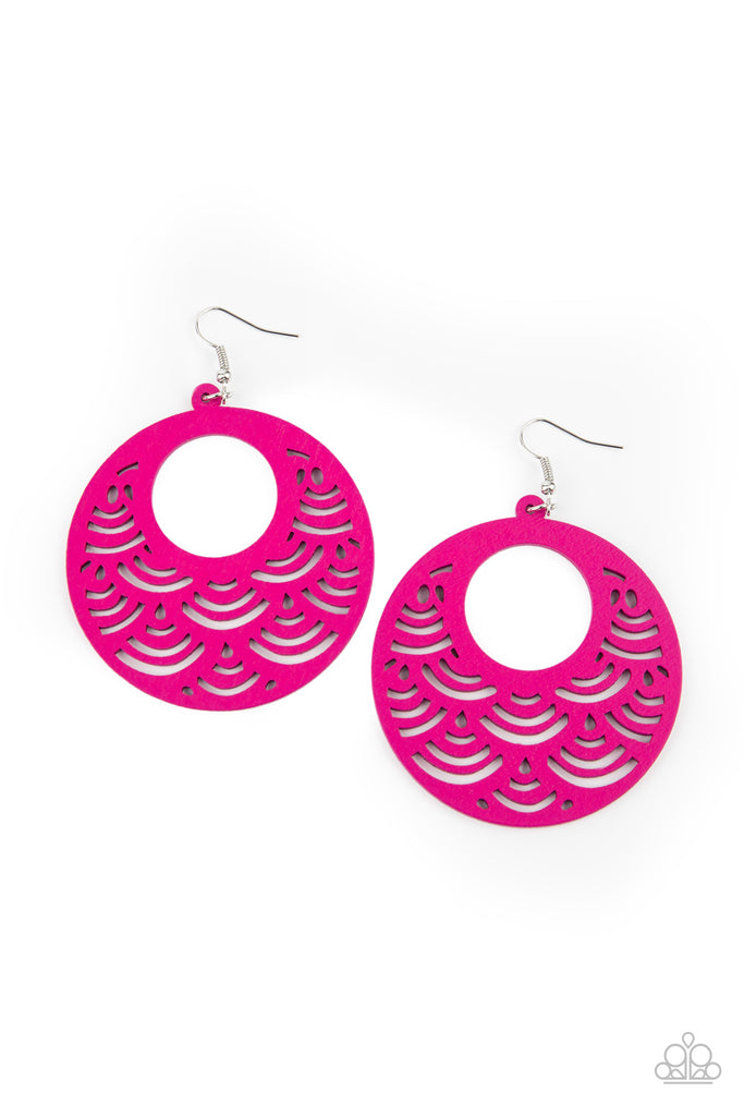 SEA Le Vie-Pink Earring-Wood-Paparazzi - The Sassy Sparkle