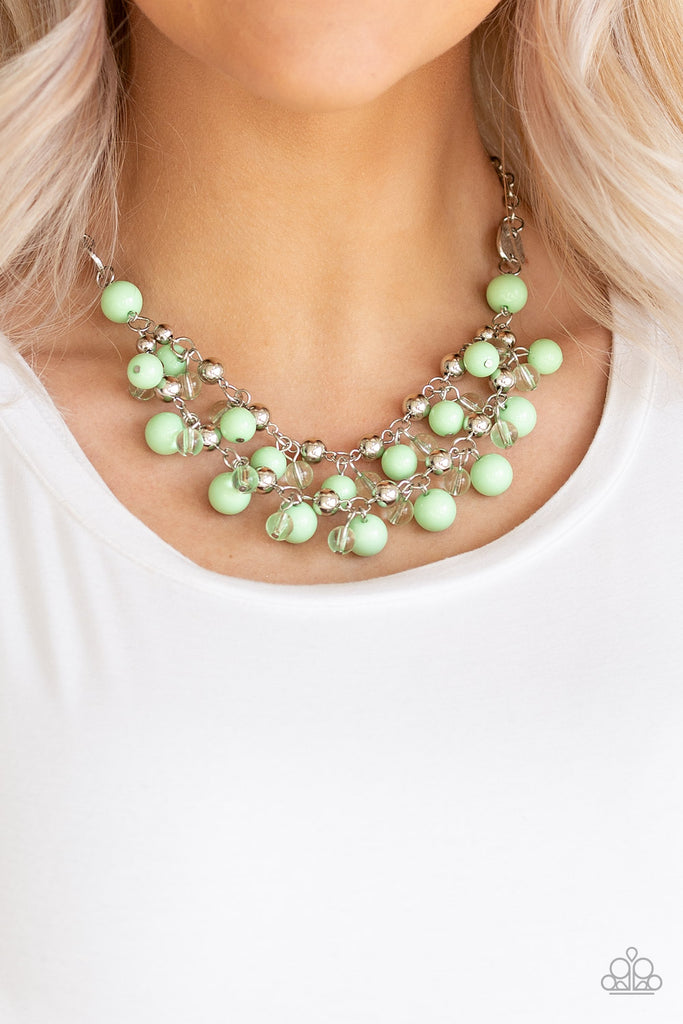 Paparazzi Seaside Soiree-Green Necklace-mint - The Sassy Sparkle