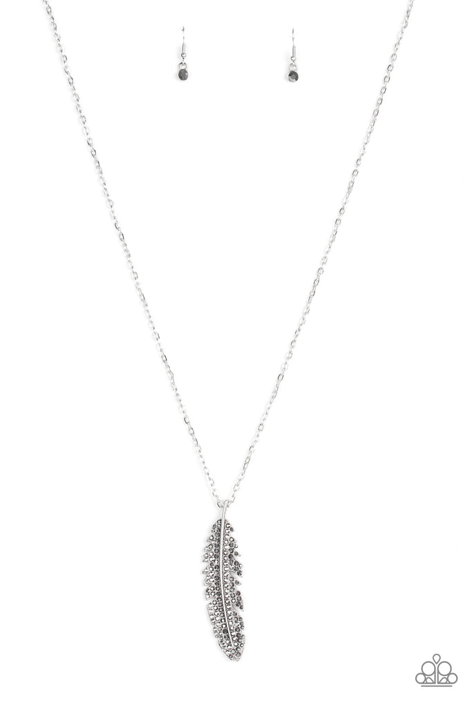 Paparazzi-Soaring High-Silver Necklace-Feather Pendant - The Sassy Sparkle
