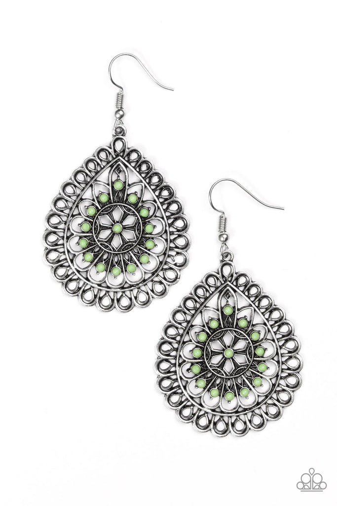 Sweet As Spring-Green Paparazzi Earring - The Sassy Sparkle