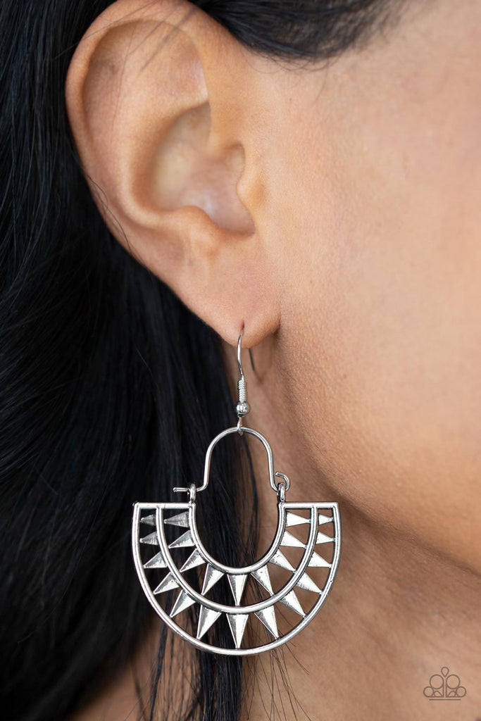 Solar Surge - Silver Earring-Paparazzi