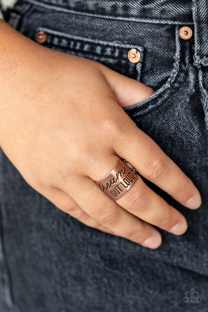Dream Louder - Copper-Paparazzi Ring - The Sassy Sparkle