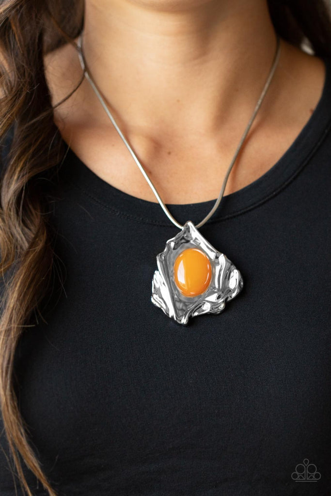 Amazon Amulet - Orange Necklace-Paparazzi