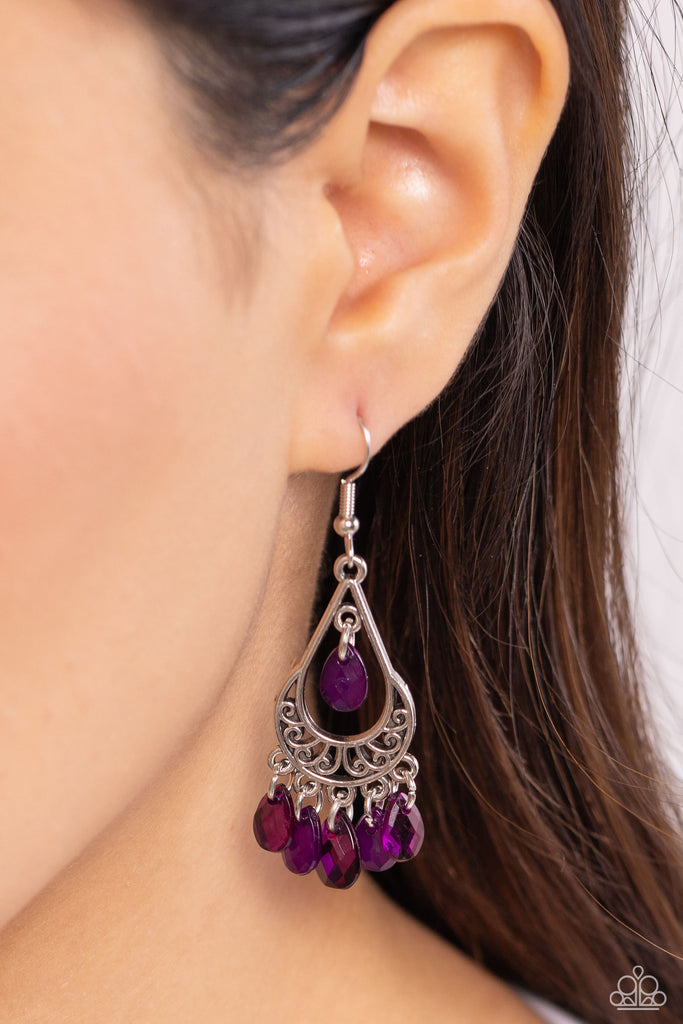 Beachside Ballroom - Purple Earring-Paparazzi