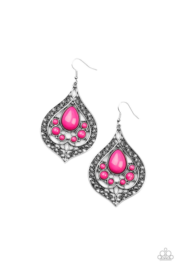 New Delhi Nouveau - Pink Earring-Paparazzi