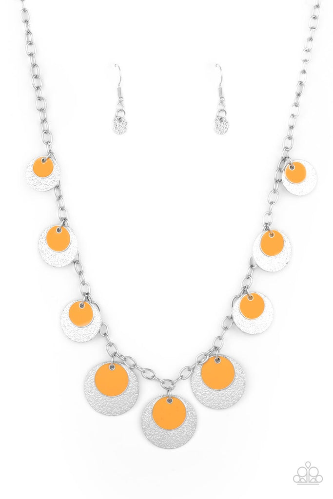 The Cosmos Are Calling - Orange Necklace-Paparazzi