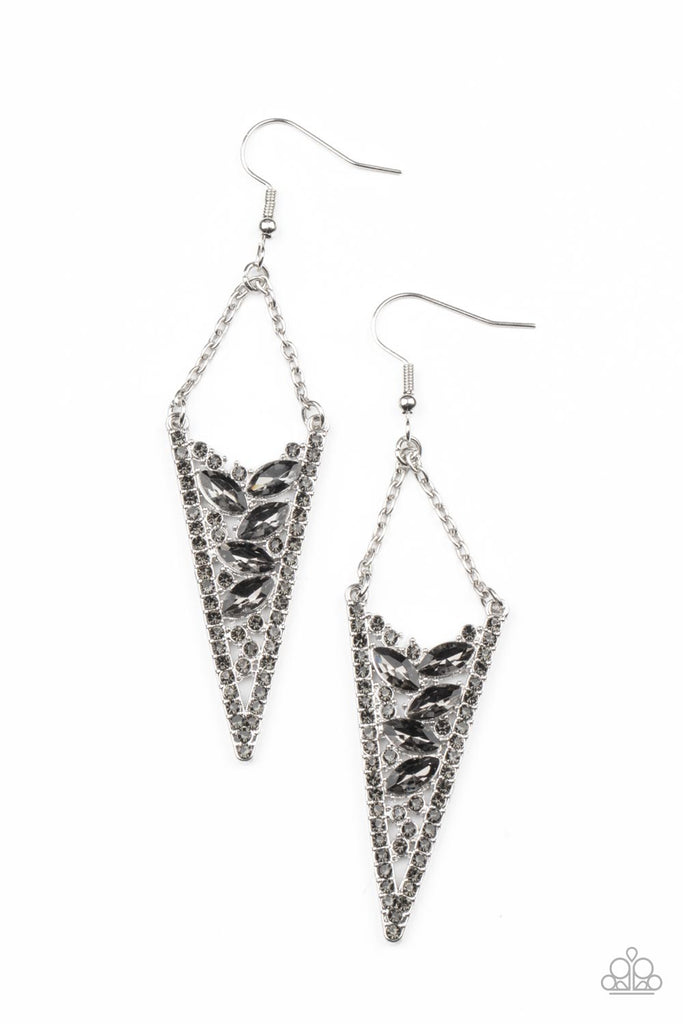 Sharp-Dressed Drama - Silver Paparazzi Earring - The Sassy Sparkle