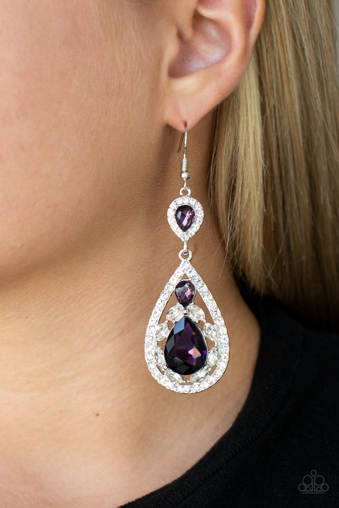 Posh Pageantry - Purple Earring-Paparazzi