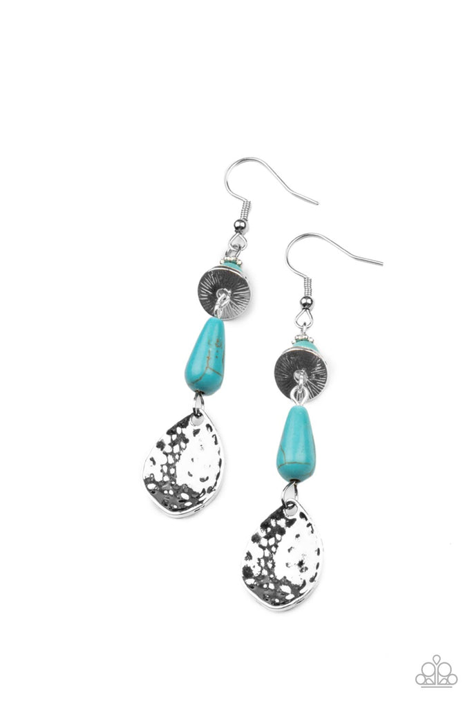 Artfully Artisan - Blue Stone Earring-Paparazzi