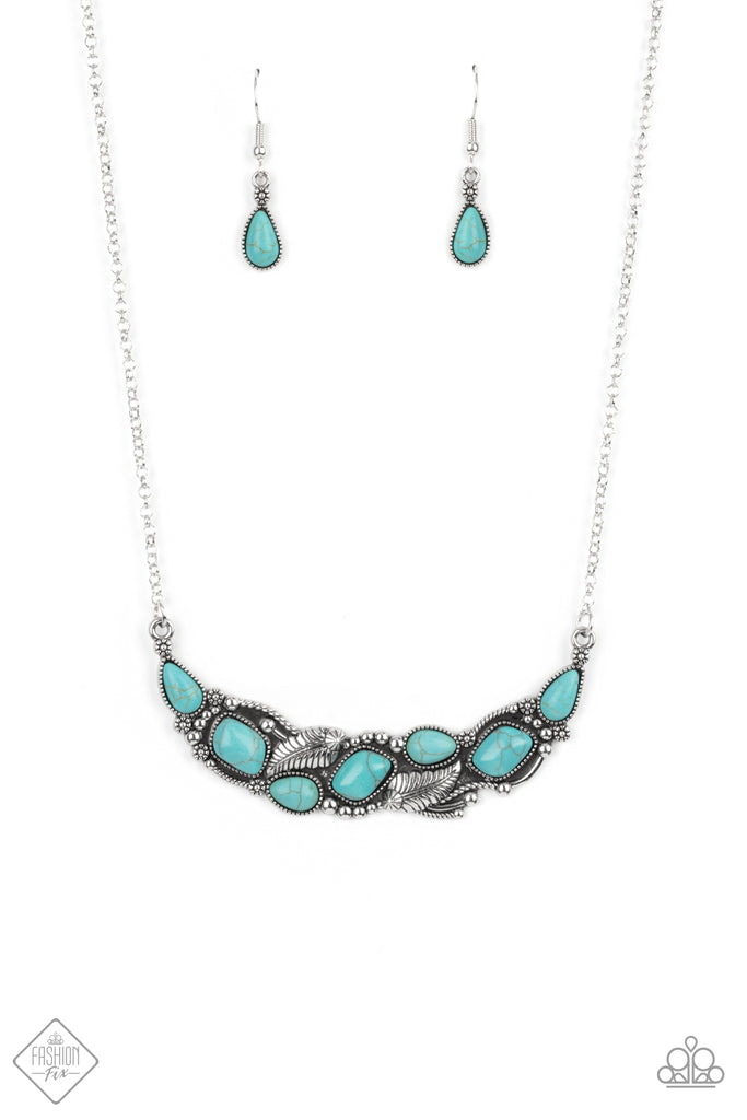 Cottage Garden - Blue Stone Necklace-Paparazzi