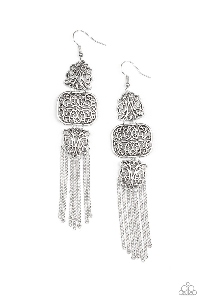 Eastern Elegance - Silver Earring-Paparazzi