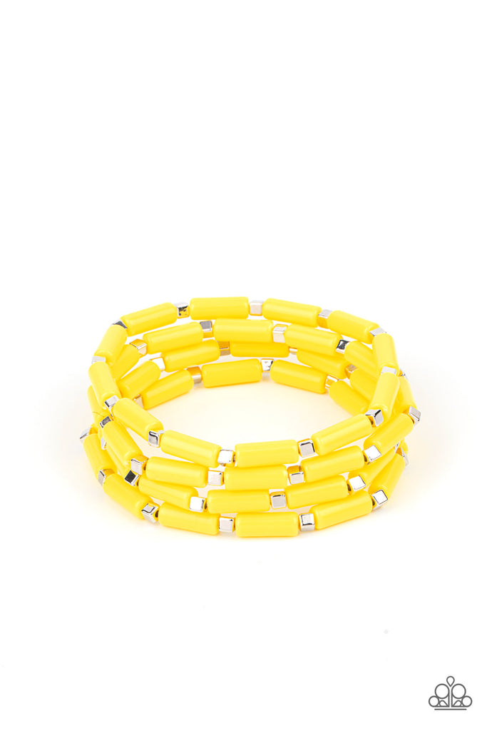 Radiantly Retro - Yellow Bracelet-Paparazzi