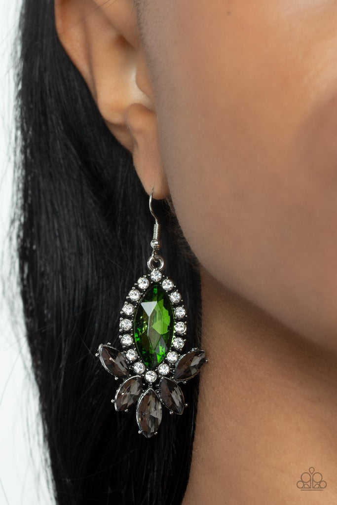 Serving Up Sparkle - Green Earring-Paparazzi