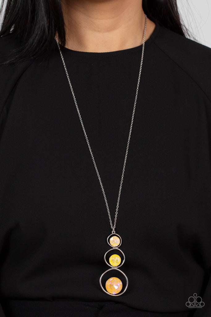 Celestial Courtier - Yellow Necklace-Paparazzi