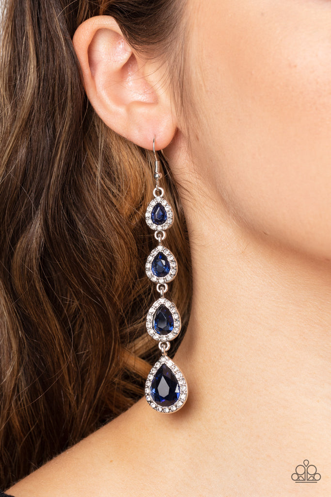 Confidently Classy - Blue Paparazzi Earring - The Sassy Sparkle