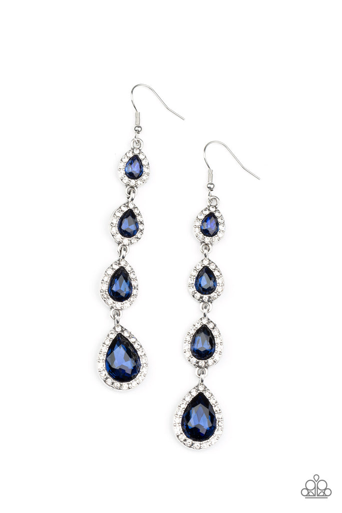 Confidently Classy - Blue Paparazzi Earring - The Sassy Sparkle