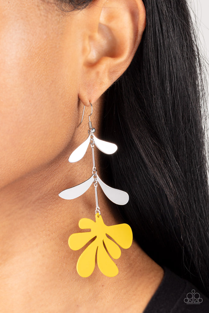 Palm Beach Bonanza - Yellow Earring-Paparazzi